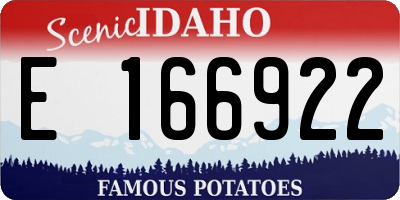 ID license plate E166922
