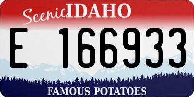 ID license plate E166933