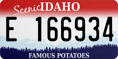 ID license plate E166934