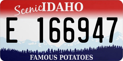 ID license plate E166947