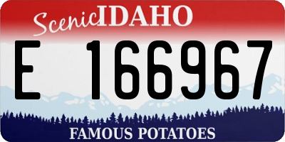 ID license plate E166967