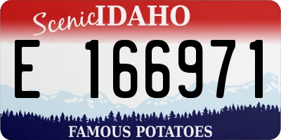 ID license plate E166971