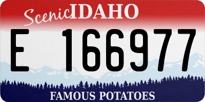 ID license plate E166977