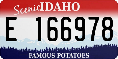 ID license plate E166978