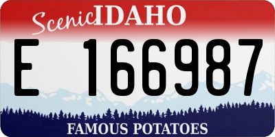 ID license plate E166987
