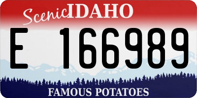 ID license plate E166989