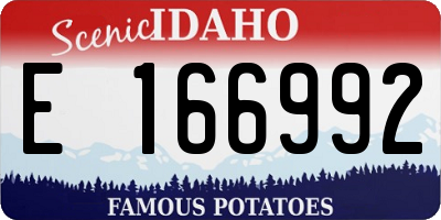 ID license plate E166992