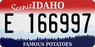 ID license plate E166997