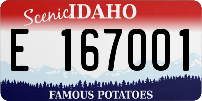 ID license plate E167001