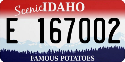ID license plate E167002