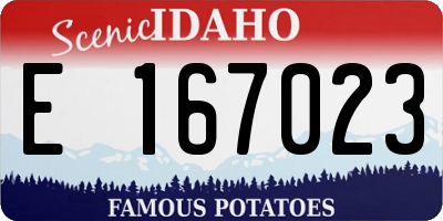 ID license plate E167023
