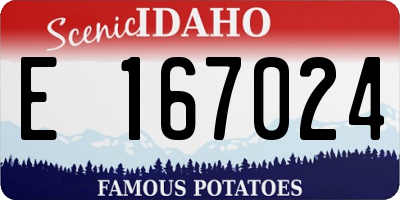 ID license plate E167024