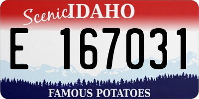 ID license plate E167031