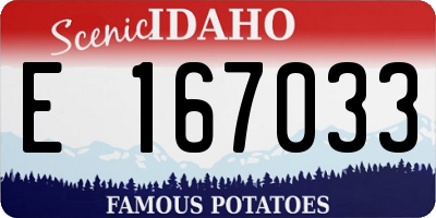 ID license plate E167033