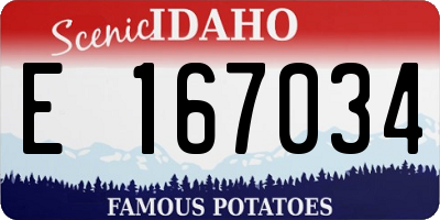 ID license plate E167034