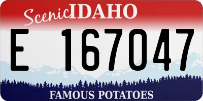 ID license plate E167047