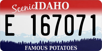 ID license plate E167071