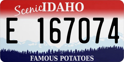 ID license plate E167074