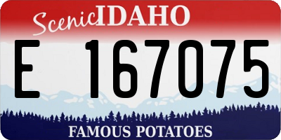 ID license plate E167075