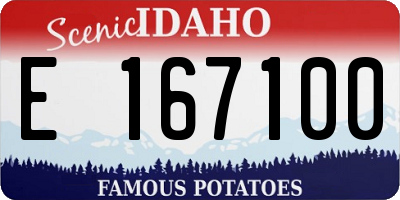 ID license plate E167100