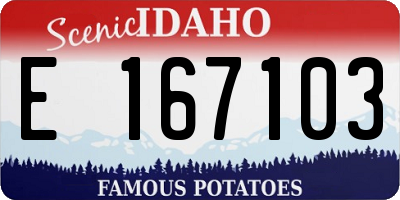 ID license plate E167103
