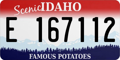 ID license plate E167112