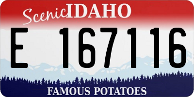 ID license plate E167116