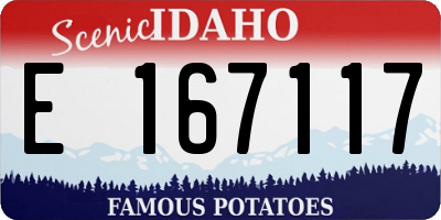 ID license plate E167117