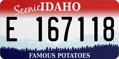 ID license plate E167118