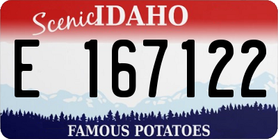 ID license plate E167122