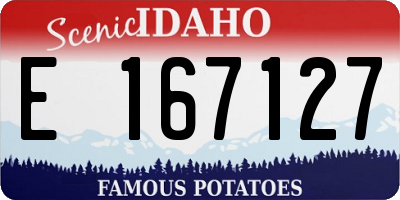 ID license plate E167127