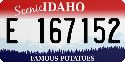 ID license plate E167152