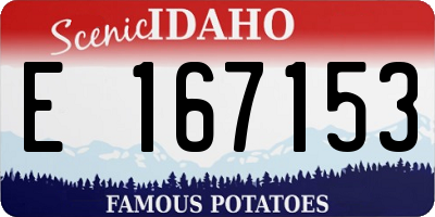 ID license plate E167153