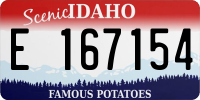 ID license plate E167154