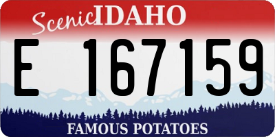 ID license plate E167159