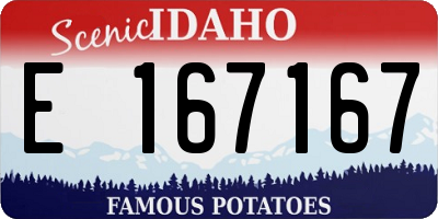 ID license plate E167167