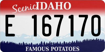 ID license plate E167170