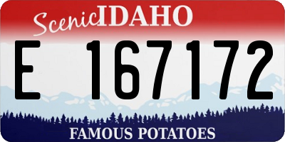 ID license plate E167172