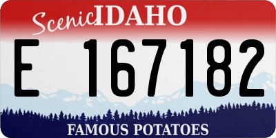 ID license plate E167182