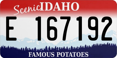 ID license plate E167192