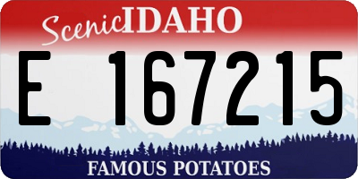 ID license plate E167215