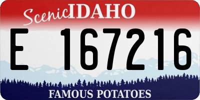 ID license plate E167216