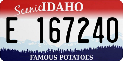ID license plate E167240