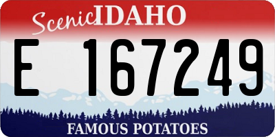 ID license plate E167249