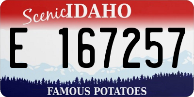 ID license plate E167257