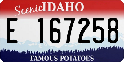 ID license plate E167258