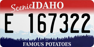 ID license plate E167322