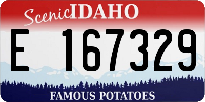 ID license plate E167329