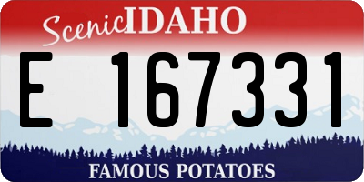 ID license plate E167331