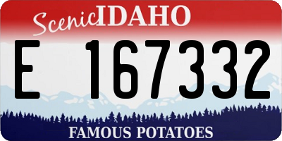 ID license plate E167332